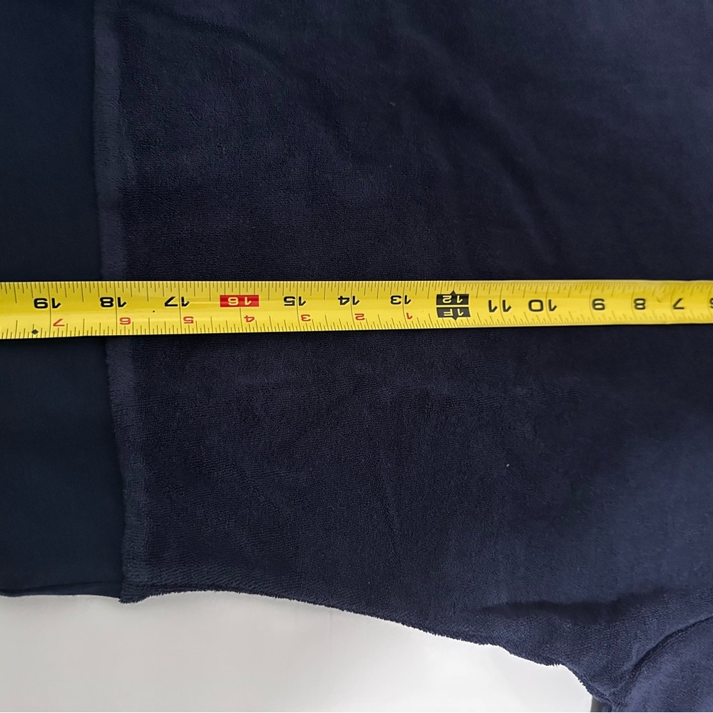 Kensington Navy Blue Towel Terry Long Sleeve sweatshirt and shorts set - Picture 3 of 14